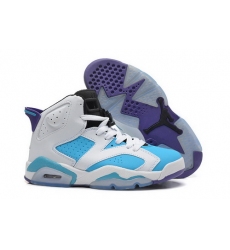 Air Jordan 6 Shoes 2014 Womens White Blue Purple