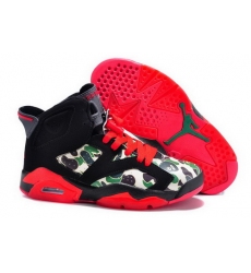 Air Jordan 6 Shoes 2015 Womens Camouflage Black Red