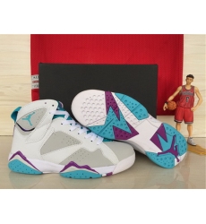 Air Jordan 7 Shoes 2015 Womens White Grey Purple Blue