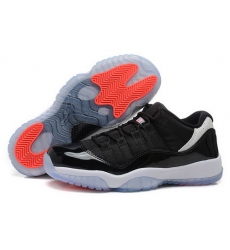Air Jordan 11 Shoes 2015 Womens Low Black White Orange