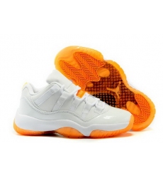 2015 Air Jordan Retro 11 Low GS White Citrus Women Shoes
