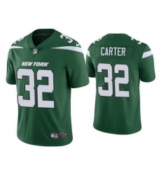 New York Jets 32 Michael Carter 2021 Green Vapor Untouchable Limited Stitched Jersey