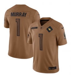 Men Arizona Cardinals 1 Kyler Murray 2023 Brown Salute To Service Limited Stitched Football Jersey