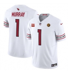 Men Arizona Cardinals 1 Kyler Murray White 2023 F U S E  With 4 Star C Patch And With John Madden Patch Vapor Limited Stitched Football Jersey
