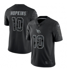 Men Arizona Cardinals 10 DeAndre Hopkins Black Reflective Limited Stitched Football Jersey