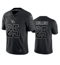 Men Arizona Cardinals 25 Zaven Collins Black Reflective Limited Stitched Football Jersey