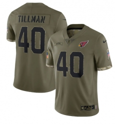 Men Arizona Cardinals 40 Pat Tillman Olive 2022 Salute To Service Limited Stitched Jersey