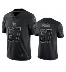 Men Arizona Cardinals 67 Justin Pugh Black Reflective Limited Stitched Football Jersey