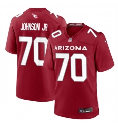 Men Arizona Cardinals 70 Paris Johnson Jr Red 2023 Draft Stitched Game Football Jersey