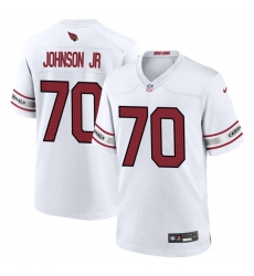 Men Arizona Cardinals 70 Paris Johnson Jr White 2023 Draft Stitched Game Football Jersey