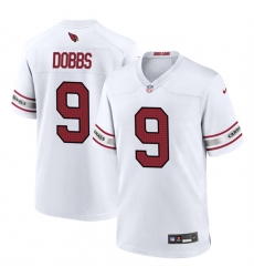 Men Arizona Cardinals 9 Joshua Dobbs White 2023 Stitched Game Football Jersey