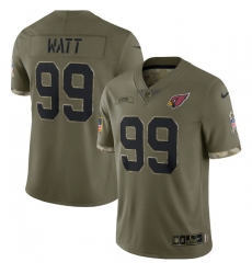 Men Arizona Cardinals 99 J J  Watt Olive 2022 Salute To Service Limited Stitched Jersey
