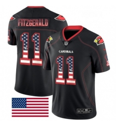 Men Nike Arizona Cardinals 11 Larry Fitzgerald Limited Black Rush USA Flag NFL Jersey