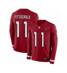 Men Nike Arizona Cardinals 11 Larry Fitzgerald Limited Red Therma Long Sleeve NFL Jersey