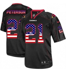 Men Nike Arizona Cardinals 21 Patrick Peterson Elite Black USA Flag Fashion NFL Jersey