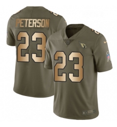 Men Nike Arizona Cardinals 23 Adrian Peterson Limited OliveGold 2017 Salute to Service NFL Jersey