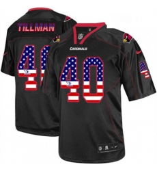 Men Nike Arizona Cardinals 40 Pat Tillman Elite Black USA Flag Fashion NFL Jersey