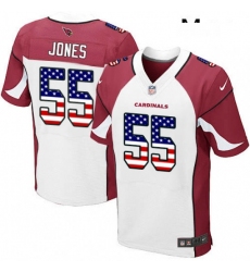 Men Nike Arizona Cardinals 55 Chandler Jones Elite White Road USA Flag Fashion NFL Jersey