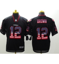 Nike Arizona Cardicals 12 brown Black Elite USA Flag Fashion NFL Jersey