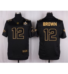 Nike Cardinals #12 John Brown Pro Line Black Gold Collection Mens Stitched NFL Elite Jersey