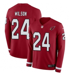 Nike Cardinals #24 Adrian Wilson Red Team Color Men Stitched NFL Limited Therma Long Sleeve Jersey