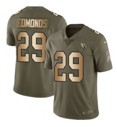 Nike Cardinals #29 Chase Edmonds Olive Gold Mens Stitched NFL Limited 2017 Salute to Service Jersey