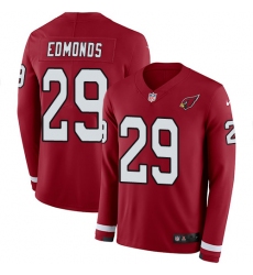 Nike Cardinals #29 Chase Edmonds Red Team Color Men Stitched NFL Limited Therma Long Sleeve Jersey