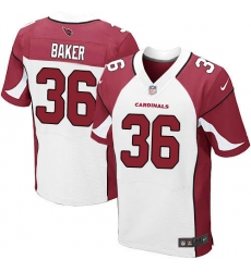 Nike Cardinals #36 Budda Baker White Mens Stitched NFL Elite Jersey