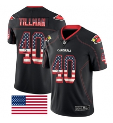 Nike Cardinals #40 Pat Tillman Black Mens Stitched NFL Limited Rush USA Flag Jersey
