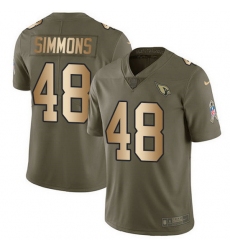 Nike Cardinals 48 Isaiah Simmons Olive Gold Men Stitched NFL Limited 2017 Salute To Service Jersey