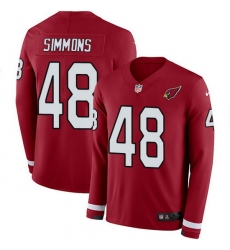 Nike Cardinals 48 Isaiah Simmons Red Team Color Men Stitched NFL Limited Therma Long Sleeve Jersey