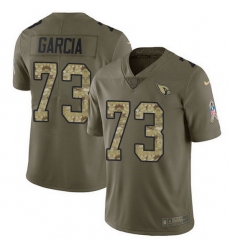 Nike Cardinals 73 Max Garcia Olive Camo Men Stitched NFL Limited 2017 Salute To Service Jersey