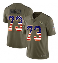 Nike Cardinals 73 Max Garcia Olive USA Flag Men Stitched NFL Limited 2017 Salute To Service Jersey