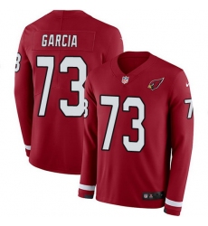 Nike Cardinals 73 Max Garcia Red Team Color Men Stitched NFL Limited Therma Long Sleeve Jersey
