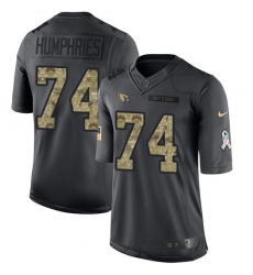 Nike Cardinals #74 D J Humphries Black Mens Stitched NFL Limited 2016 Salute to Service Jersey