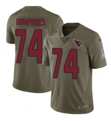 Nike Cardinals #74 D J Humphries Olive Mens Stitched NFL Limited 2017 Salute to Service Jersey