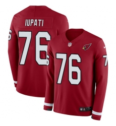 Nike Cardinals #76 Mike Iupati Red Team Color Men Stitched NFL Limited Therma Long Sleeve Jersey