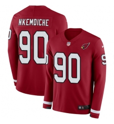 Nike Cardinals #90 Robert Nkemdiche Red Team Color Men Stitched NFL Limited Therma Long Sleeve Jersey