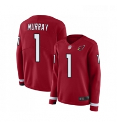Women Arizona Cardinals #1 Kyler Murray Limited Red Therma Long Sleeve NFL Jersey