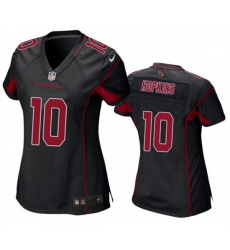 Women Arizona Cardinals 10 DeAndre Hopkins Black Color Rush Stitched Jersey