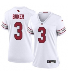 Women Arizona Cardinals Budda Baker #3 White 2024 F U S E Vapor Untouchable Limited Stitched