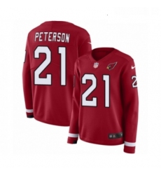 Womens Nike Arizona Cardinals 21 Patrick Peterson Limited Red Therma Long Sleeve NFL Jersey