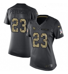 Womens Nike Arizona Cardinals 23 Adrian Peterson Limited Black 2016 Salute to Service NFL Jersey