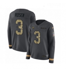 Womens Nike Arizona Cardinals 3 Josh Rosen Limited Black Salute to Service Therma Long Sleeve NFL Jersey