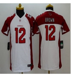 Youth New Cardinals #12 John Brown White Stitched NFL Limited Jersey