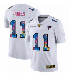 Atlanta Falcons 11 Julio Jones Men White Nike Multi Color 2020 NFL Crucial Catch Limited NFL Jersey