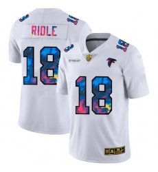 Atlanta Falcons 18 Calvin Ridley Men White Nike Multi Color 2020 NFL Crucial Catch Limited NFL Jersey