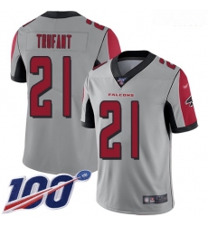 Falcons 21 Desmond Trufant Silver Men Stitched Football Limited Inverted Legend 100th Season Jersey