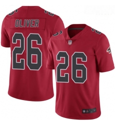 Falcons 26 Isaiah Oliver Red Men Stitched Football Limited Rush Jersey