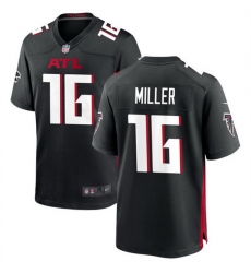 Men Atlanta Falcons 16 Scott Miller New Black Stitched Game Jersey